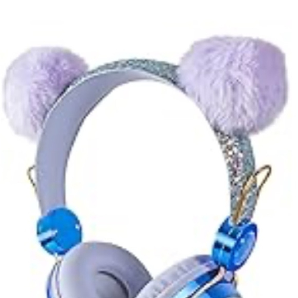 Kids Furry Blue Headphones